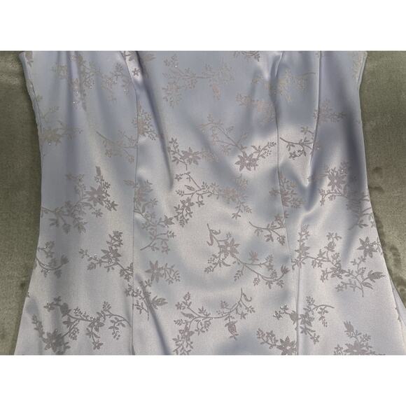 Vtg Y2K 90s Tank Dress 5 Lilac Silver Glitter Floral Mini Fairy Grunge Clueless - Picture 3 of 9